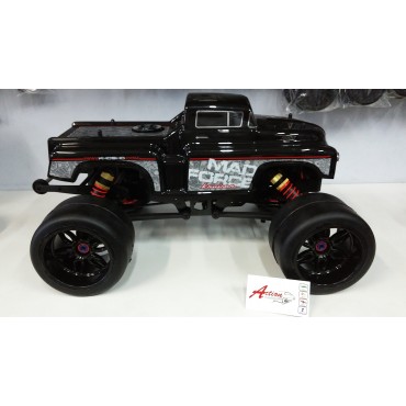 PAR DE PNEUS SLICK COM RODAS PRETAS ON ROAD PARA MONSTER TRUGGYS KYOSHO MAD FORCE 1/8 SEXTAVADO DE 17mm MAD S138 P